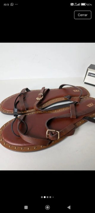 Sandalias planas Zara Marrón Talla 39