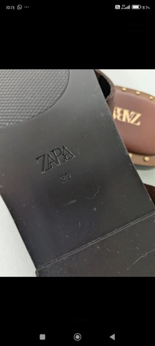 Sandalias planas Zara Marrón Talla 39