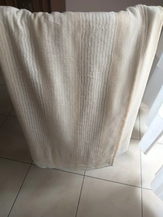 Tenda rifinita beige/bianca 270x330 cm