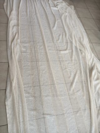 Tenda rifinita beige/bianca 270x330 cm