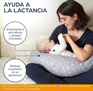 Cojín de lactancia Niimo estrellas grises