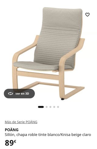 Sillón Amaca IKEA POANG Gris