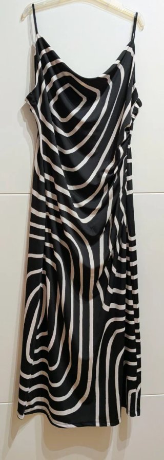 Vestido H&M tirantes estampado y drapeado, talla M