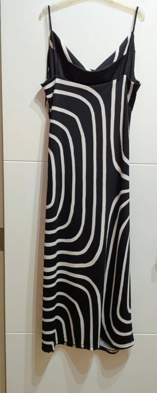 Vestido H&M tirantes estampado y drapeado, talla M
