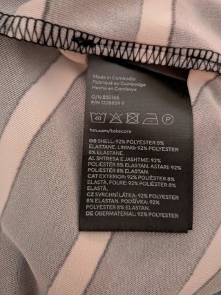 Vestido H&M tirantes estampado y drapeado, talla M