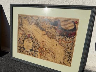 2 Cuadros Mapas Antiguos Marco Negro