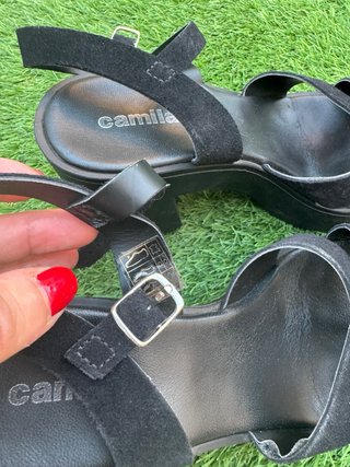 Sandalias de piel negras talla 38