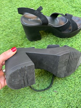 Sandalias de piel negras talla 38