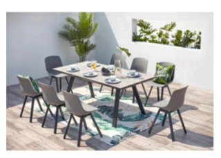 Mesa Jardín Aluminio y  bandeja de aspecto cemento