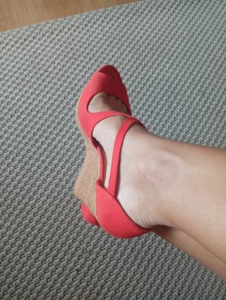 Sandalias cuña rojas