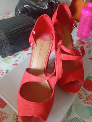Sandalias cuña rojas