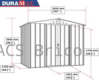 Caseta Metálica Top Titan 173x261x204 cm - Duramax