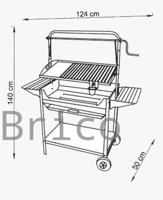 Barbacoa Premium Acero Inoxidable 140x50x124 cm TROIA CX BR - Orework