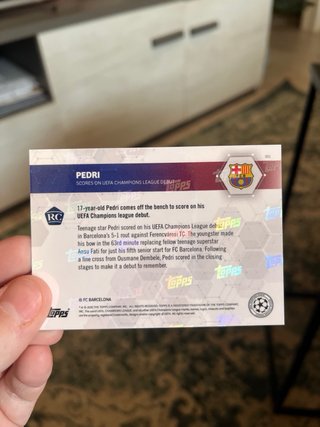 Card Topps Now Pedri Messi RC Champions League