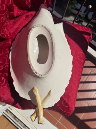 Gran Centro tipo frutero de mesa hojas cerámica