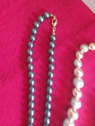 Collane vintage perle nere e argento