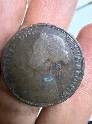 Moneda 1/2 Penny 1875 Victoria Reino Unido