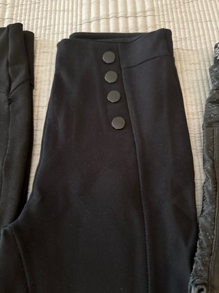 6 Leggings negros con botones varios modelos