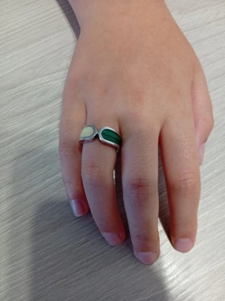 Conjunto Anillo y Pendientes Plata y Malquita
