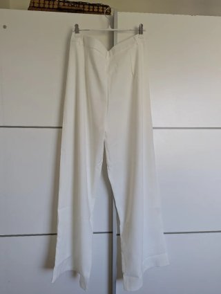 Pantalón blanco recto de traje
