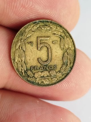 Moneda 5 Francos África Ecuatorial Francesa 1958