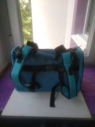 Transportín gato/perro pequeño azul