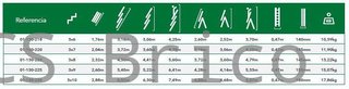 Escalera Aluminio 3x10 - 2,88+2,88+2,88 M - 67-73-67x25mm