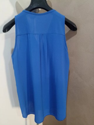Blusa donna blu con zip.