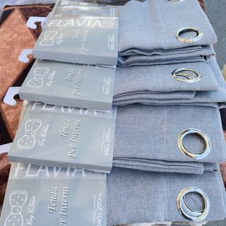 4 Tende Vivy Victoria Grigio-Blu 140x280cm