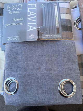 4 Tende Vivy Victoria Grigio-Blu 140x280cm