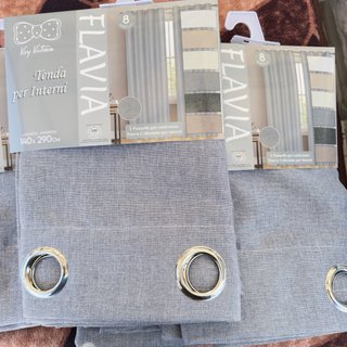4 Tende Vivy Victoria Grigio-Blu 140x280cm