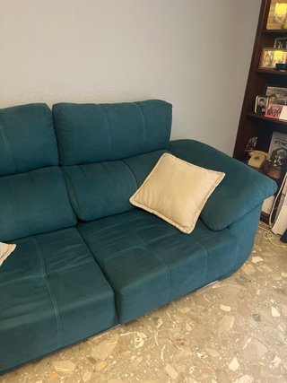 Sofá 3 plazas extensible color teal