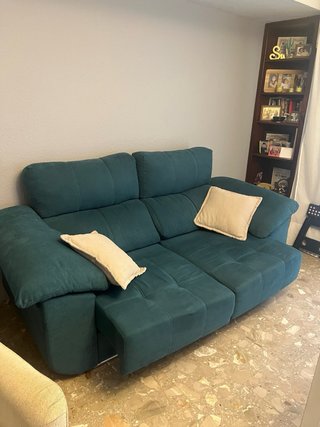 Sofá 3 plazas extensible color teal