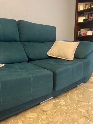 Sofá 3 plazas extensible color teal