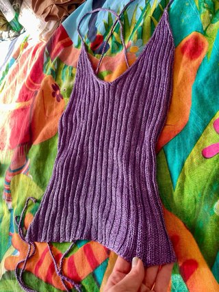 Top Lila de Ganchillo Hippie Handmade