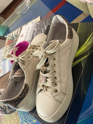 Sneakers Meline vera pelle beige n.40