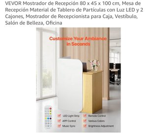 Mostrador blanco y madera sin usar
