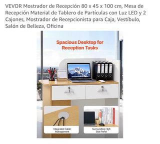 Mostrador blanco y madera sin usar