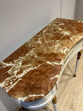 Mesa consola aparador mármol y madera