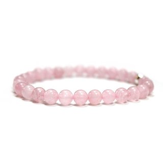 Pulsera Cuarzo Rosa Plata Ley Amor Propio