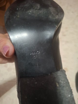 Botines Mango Piel Puntera Metálica