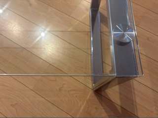 Mesa centro cristal y metal