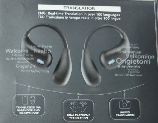 Auricolari Traduttore IA Bluetooth Open-Ear
