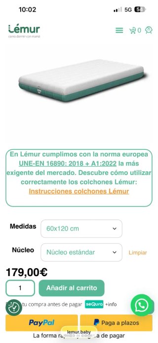 Cuna blanca con colchón