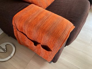 Divano Chaise Longue Marrone e Arancione