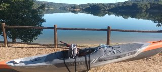 Kayak hinchable con carrito.remo.hinchador.chaleco