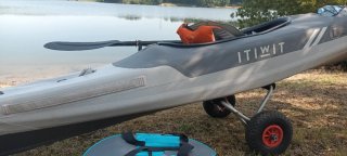 Kayak hinchable con carrito.remo.hinchador.chaleco