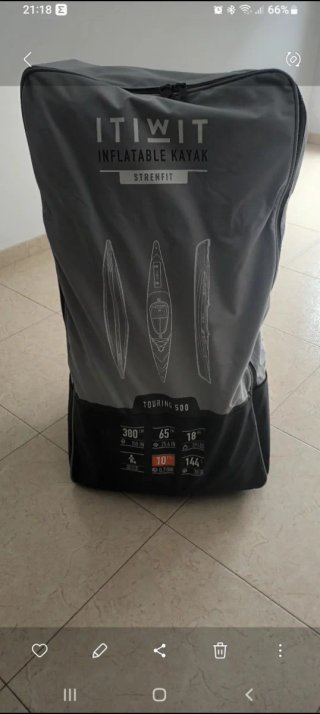 Kayak hinchable con carrito.remo.hinchador.chaleco