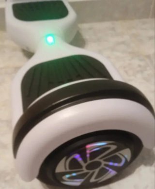 Patín hoverboard Infantil blanco luz led altavoz