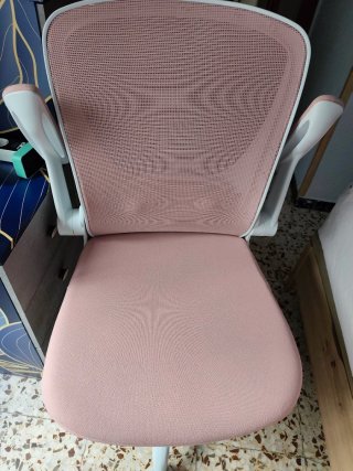 Silla de escritorio rosa y blanca